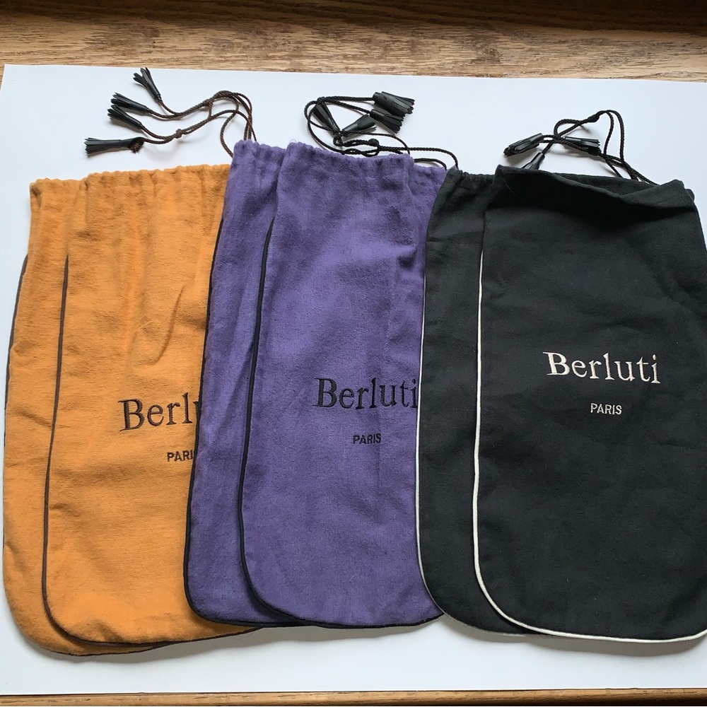 Berluti Paris shoe dust bags, 3 pairs